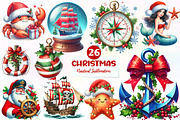 Nautical Christmas Sublimation Clipa, an Illustration by CreationArt (Thumbnail 1 of 5)