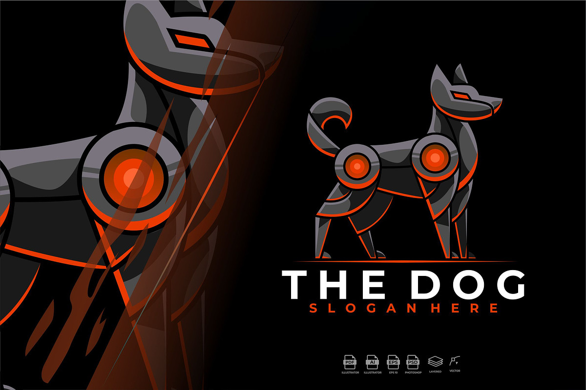 Modern Mecha Robotic Dog Logo Icon, a Branding & Logo Template by Rupture