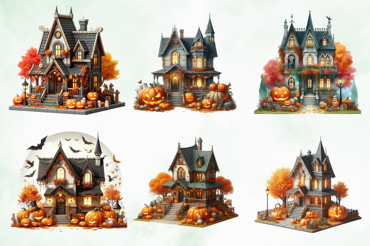 Halloween Autumn House Sublimation, an Illustration by Creative Art (Photo 2 of 4)