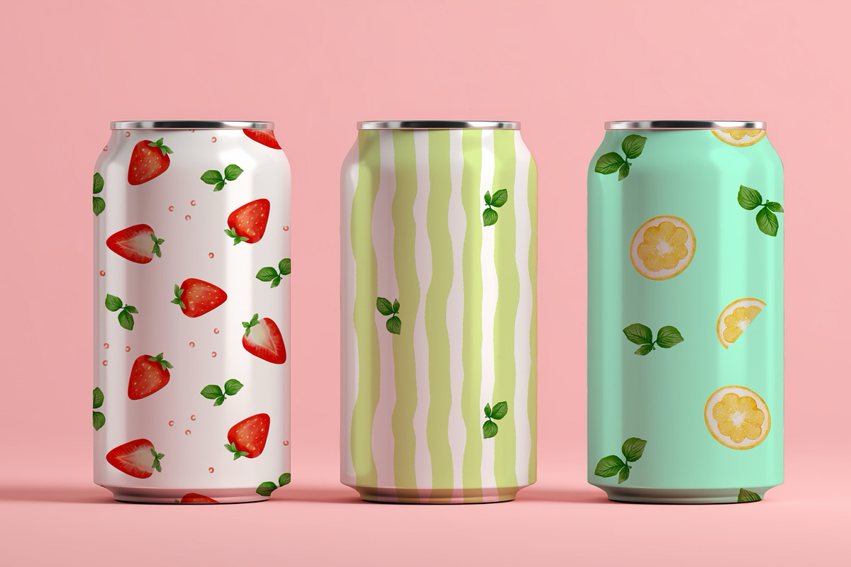 Summer fruit patterns collecrion, a Pattern Graphic by ZabolotnaArt (Photo 5 of 7)