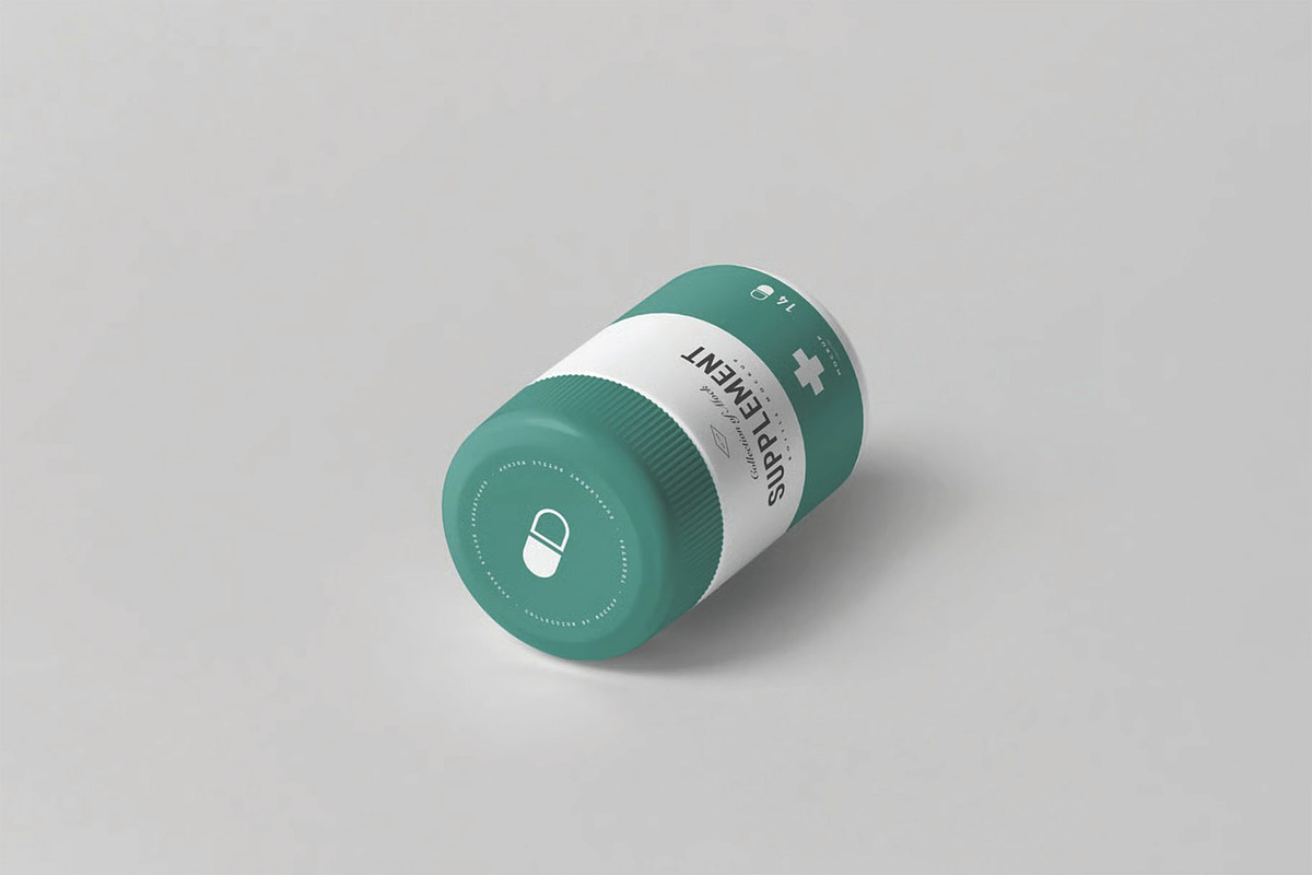 Supplement Jar and Box Mockup, a Packaging Mockup by DesignRushMarket (Photo 4 of 12)