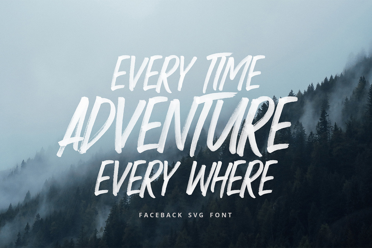 Faceback - SVG Brush Font preview 2