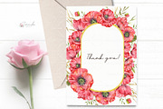 Red Poppy Watercolor Clipart, a Decorative Illustration by CaraulanStore (Thumbnail 4 of 11)