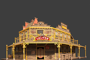 Western Saloon Low Poly