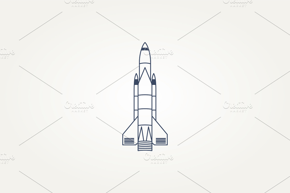 isolated space rocket icon logo temp, a Branding & Logo Template by Blazybone