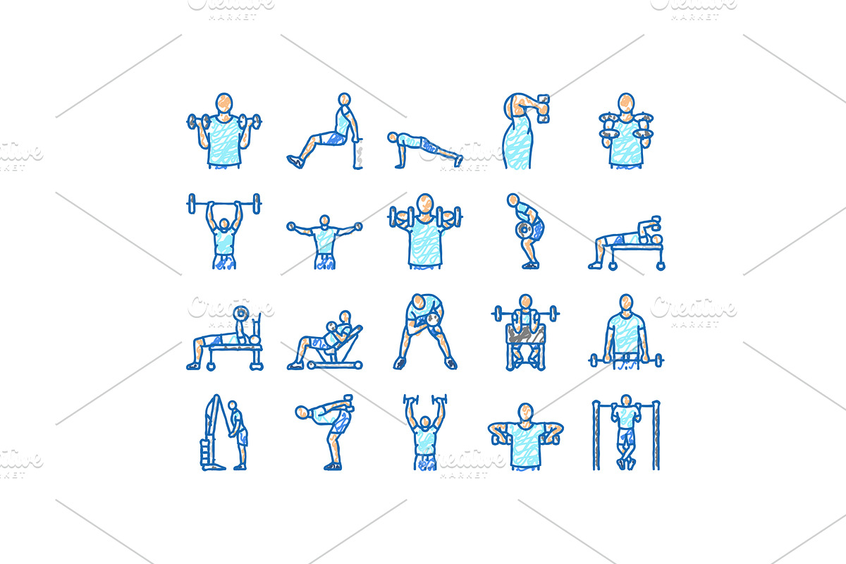 fitness exercise arm body workout, an Object Illustration by pikepicture