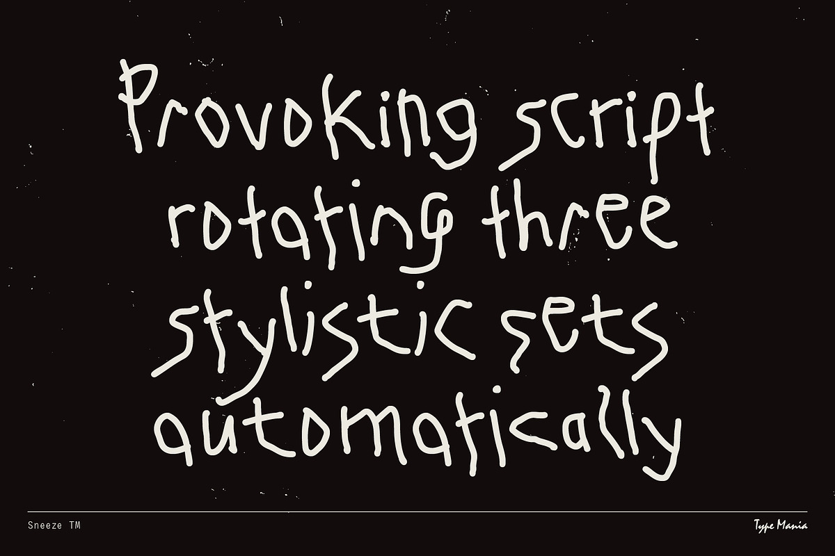 Sneeze TM – True Scribble, a Handwritten Font by Type Mania (Photo 2 of 11)