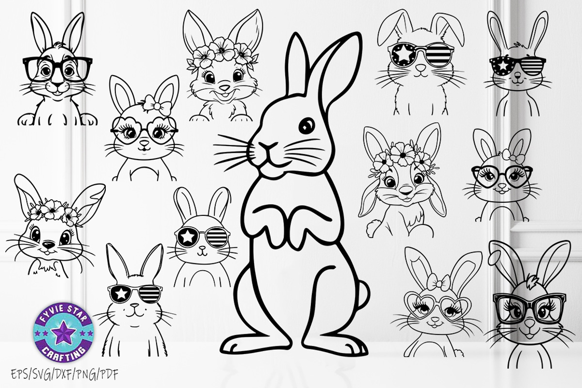 Easter Bunny Cute Bunny Svg Png Bund, an Object Graphic by FiveStarCrafting (Photo 1 of 14)