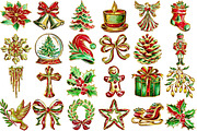 Gold Sparkle Christmas Clipart, an Illustration by Libby Wishes (Thumbnail 2 of 6)