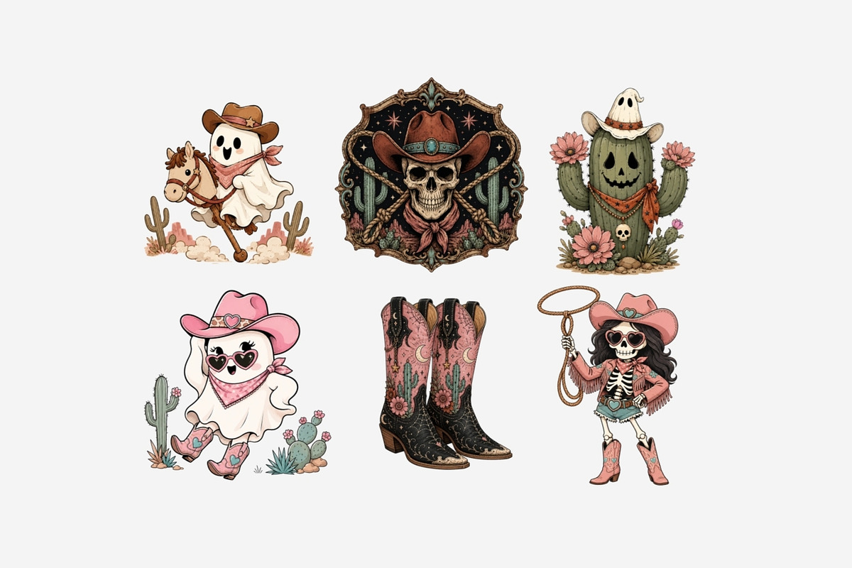 Western Gothic Cowboy Halloween, a Seasonal Illustration by Tanya Kart (Photo 10 of 10)