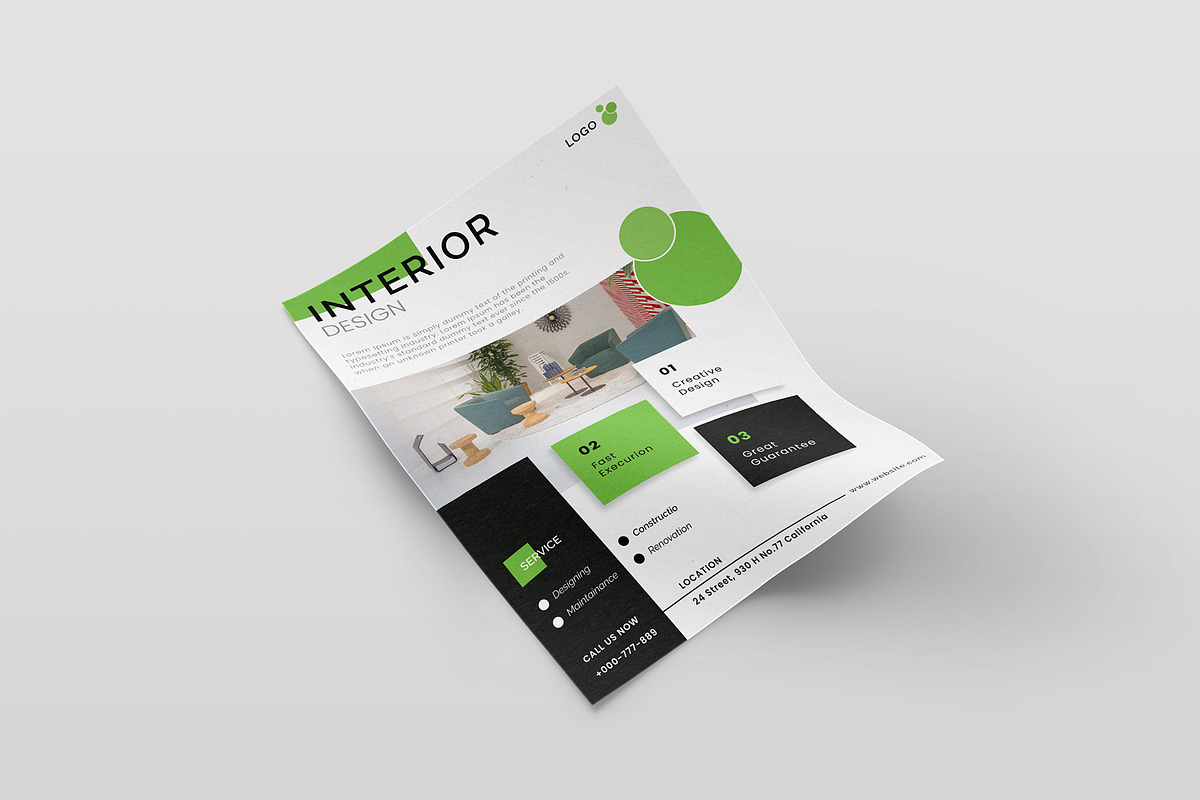Interior Design Flyer, a Flyer Template by temphall