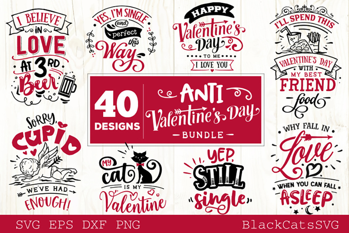 Anti Valentines Day SVG bundle, an Illustration by BlackCatsMedia (Photo 4 of 5)