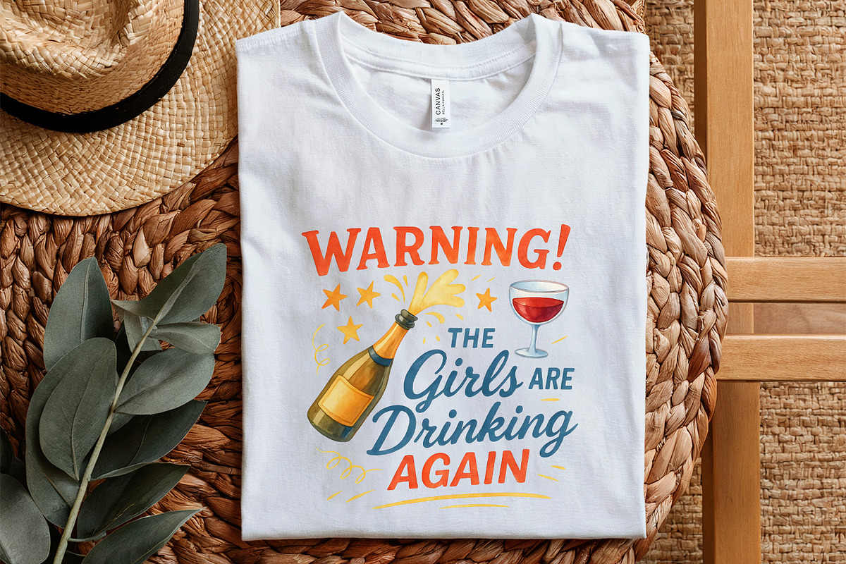 Warning! The Girls Are Drinking, an Illustration by SharpMarketplace (Photo 5 of 9)