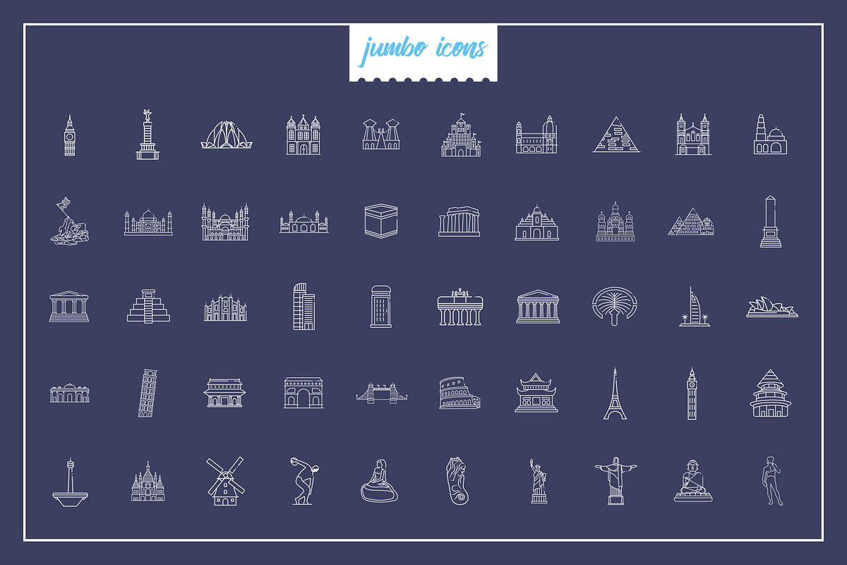 Monument Line Icons V2, a Solid Icon by Jumbo Icons (Photo 4 of 5)