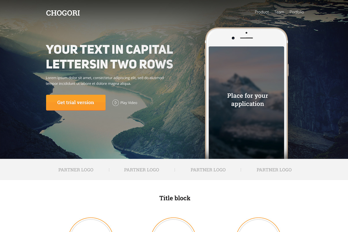 Chogori — Landing Page PSD, an App Template by KULISTOV (Photo 2 of 2)