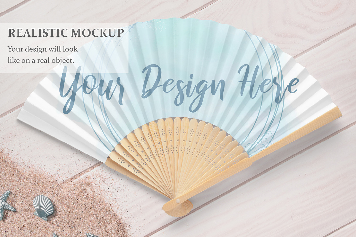 Bamboo Fan Mockup, PSD File, a Household Mockup by MockupsBox (Photo 2 of 5)