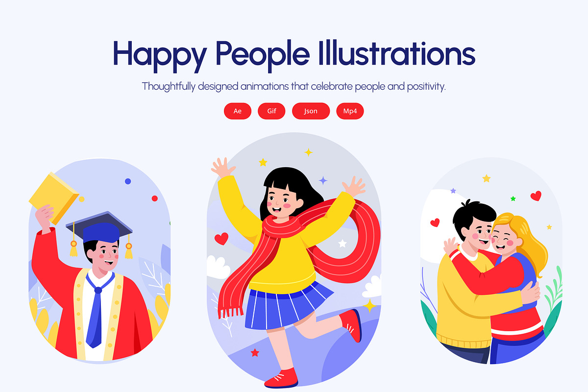 Animated Happy People Illustration, a Person Illustration by Brickclay (Photo 1 of 4)