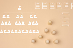 Conceptual image representing human resource management, with a, a Business Photo by ndanko