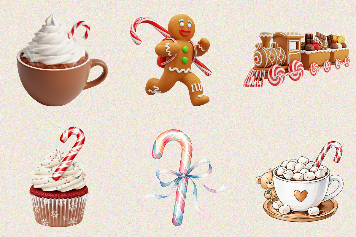 Christmas Candy Canes & Sweets Clipa, an Illustration by SVGArt (Photo 8 of 8)