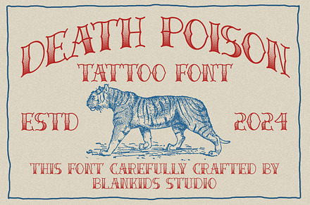 Death Poison - Tattoo Font, a Blackletter Font by Blankids Studio