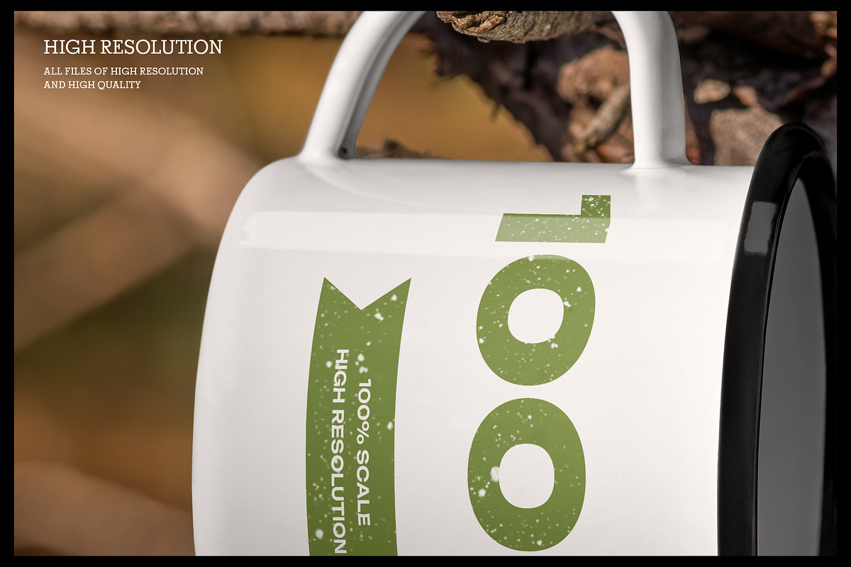 6 Outdoor Enamel Mug Mockup, a Cups & Container Mockup by Grow Design Craft Studio (Photo 5 of 6)
