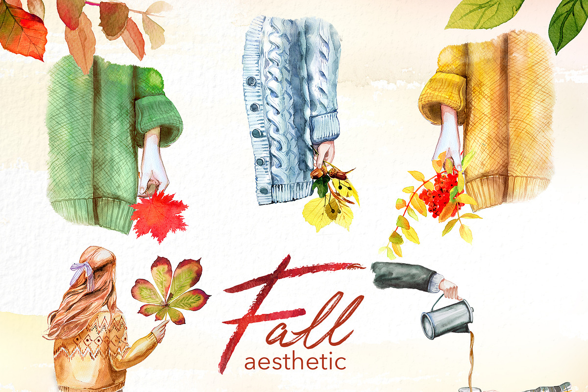 Hand-Painted Fall Aesthetic Clipart, a Seasonal Illustration by ArtCreationsDesign (Photo 13 of 16)