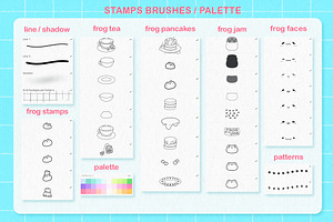 Kawaii Procreate Stamp Brushes Frog