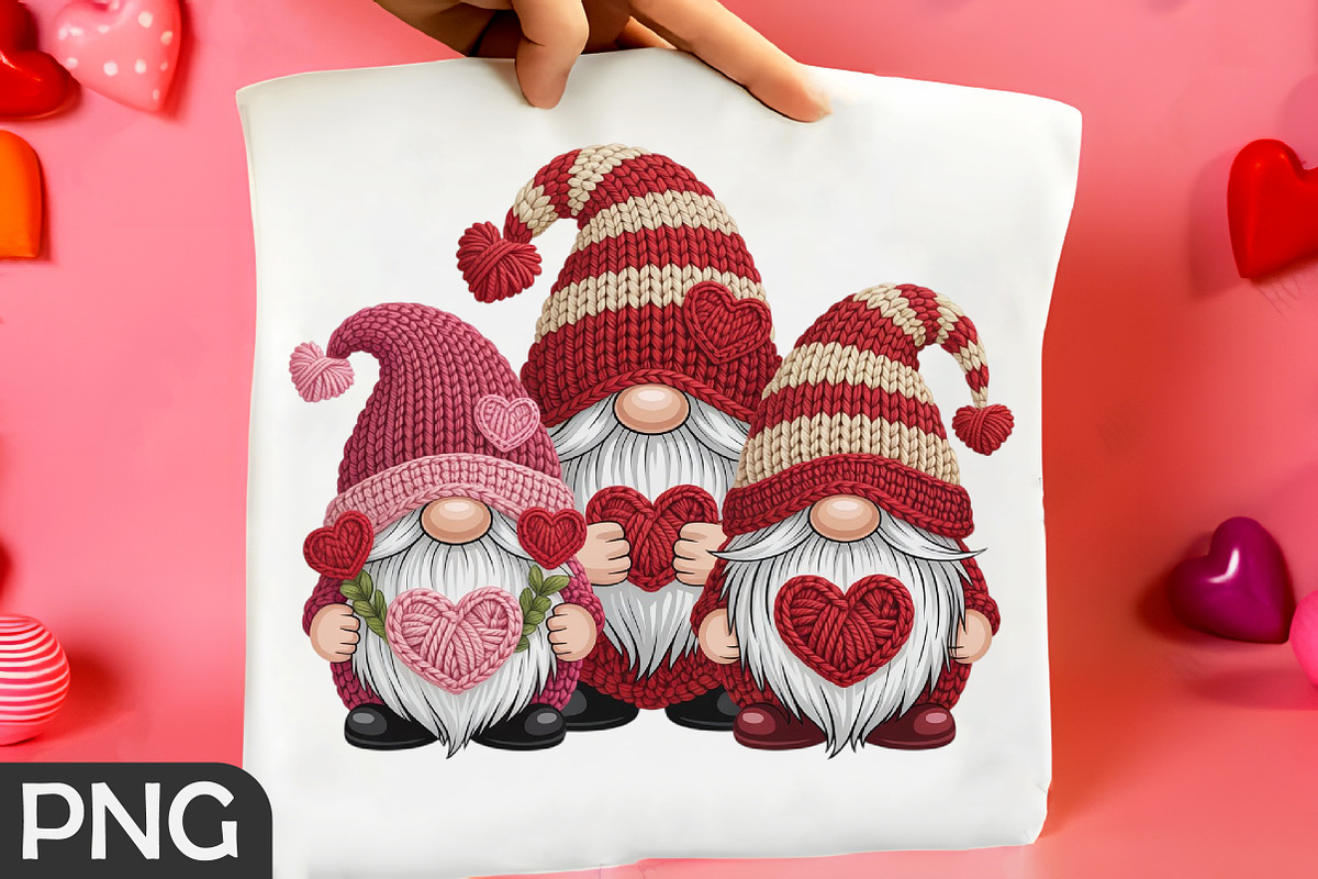 Faux Yarn Valentine Love Gnomes PNG, an Illustration by RobertsArt (Photo 3 of 4)