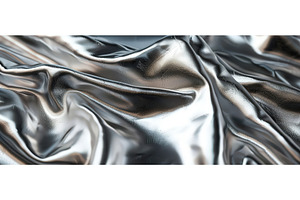 Crinkled Metallic Silver Fabric, an Abstract Photo by piter.goskov