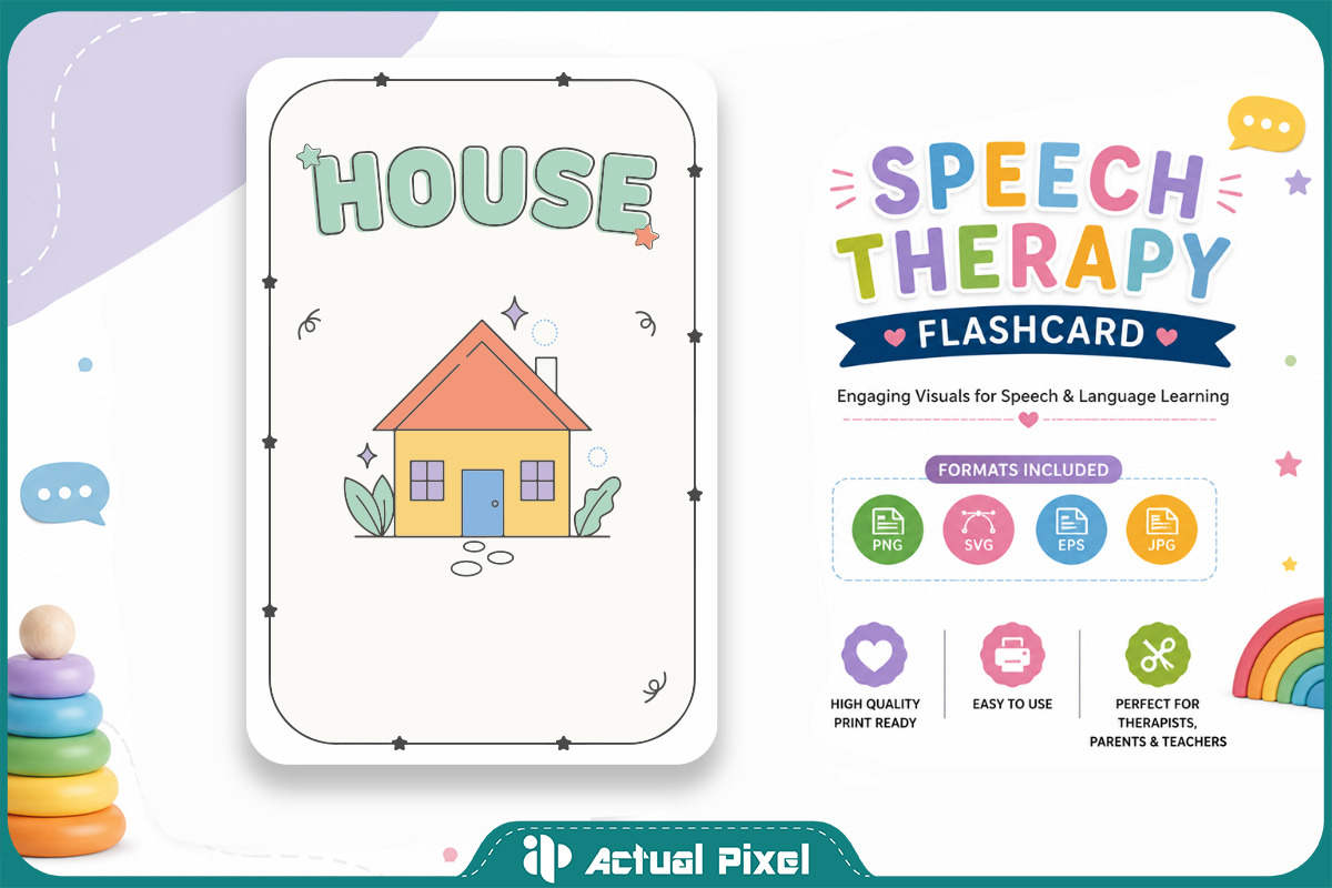 Speech Therapy Flashcard Bundle, an Education Illustration by Actual Pixel (Photo 13 of 22)
