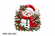 Christmas Snowman PNG, a Seasonal Illustration by Watercolor design (Thumbnail 1 of 3)