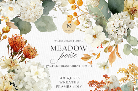 Meadow Poise - Wildflower Watercolor
