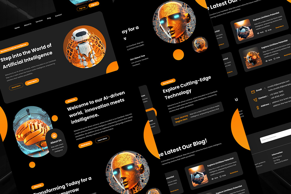 Artificial Intelligence Landing Page, an UI Kit Template by ENATIVE (Photo 3 of 4)