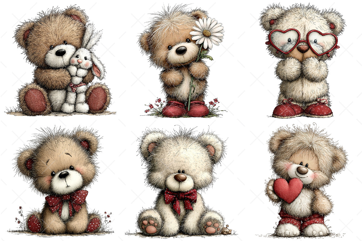 Whimsical Teddy Bear Clipart Bear, an Illustration by Craft Nest (Photo 8 of 11)