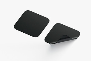 Two Black Square Stickers 3D Model