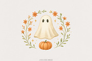 Cute Ghost Pumpkin PNG, Fall, an Illustration by SharpMarketplace (Thumbnail 1 of 9)