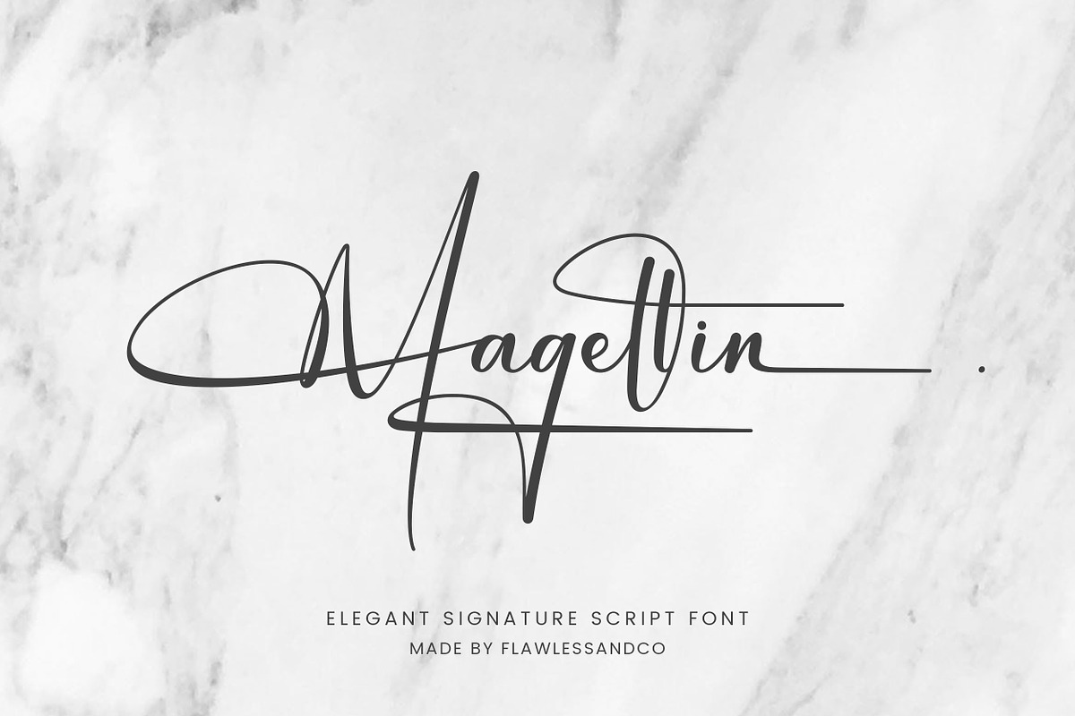 Magellin - Elegant Signature Script, a Script Font by Flawless And Co (Photo 1 of 10)