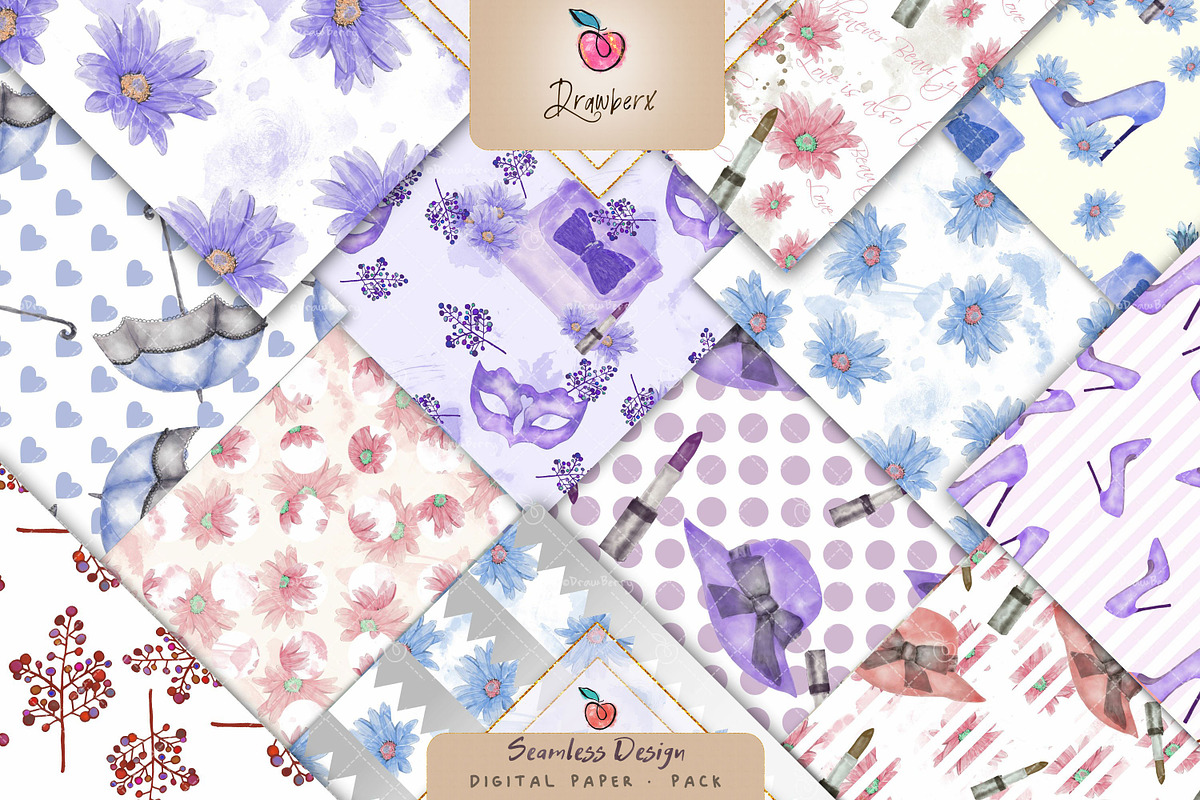oldies Fashion Girly Pattern 038 xx, a Pattern Graphic by Drawberx