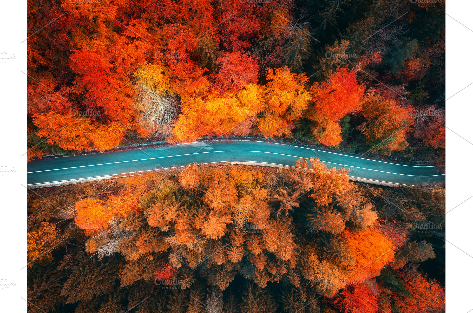 Aerial view of mountain road and, a Transportation Photo by den-belitsky