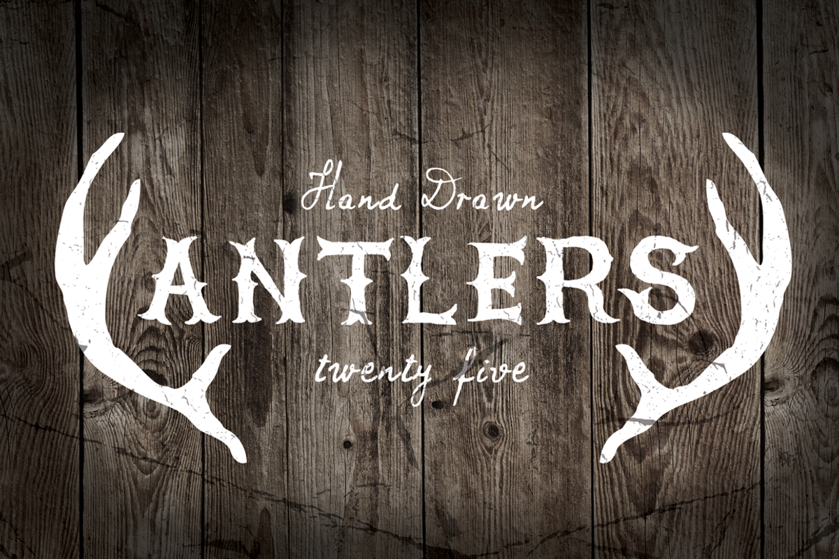 25 Vintage, Hand Drawn Antlers, an Icon by Design Surplus (Photo 1 of 2)