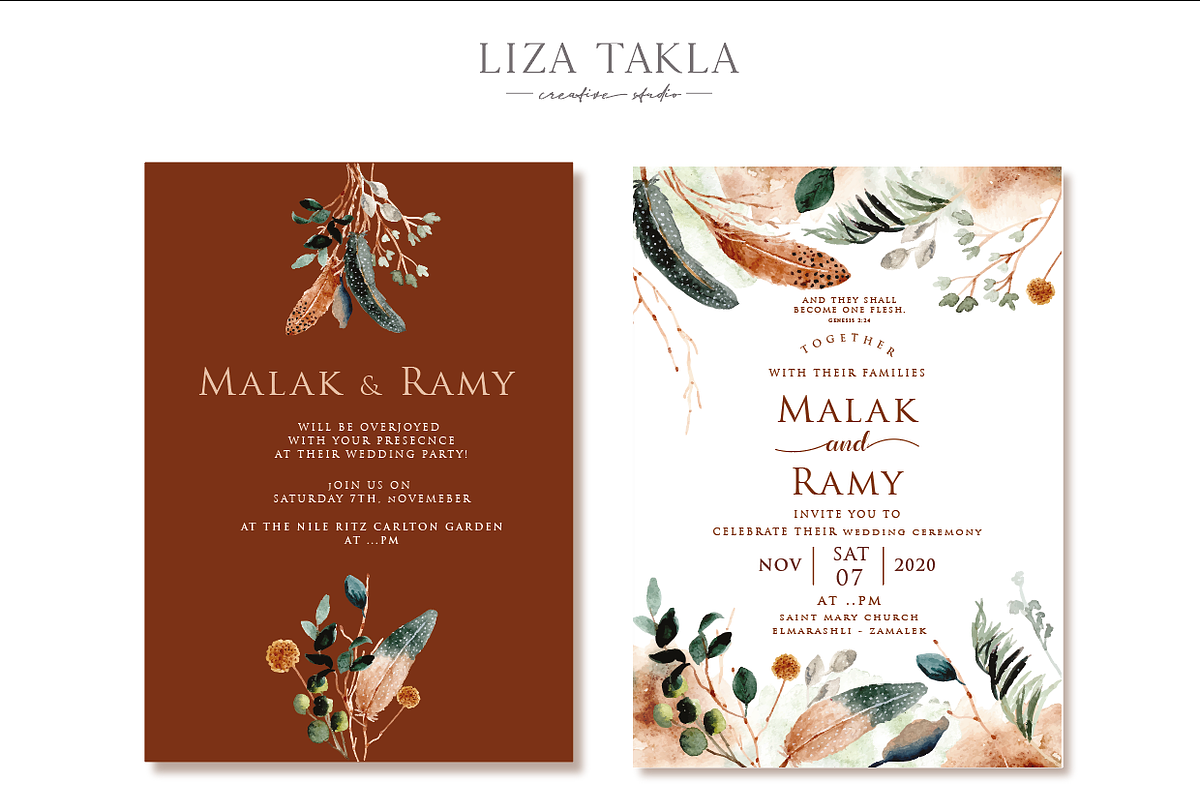 Wedding Invitation template, an Invitation Template by Liza Takla (Photo 1 of 2)