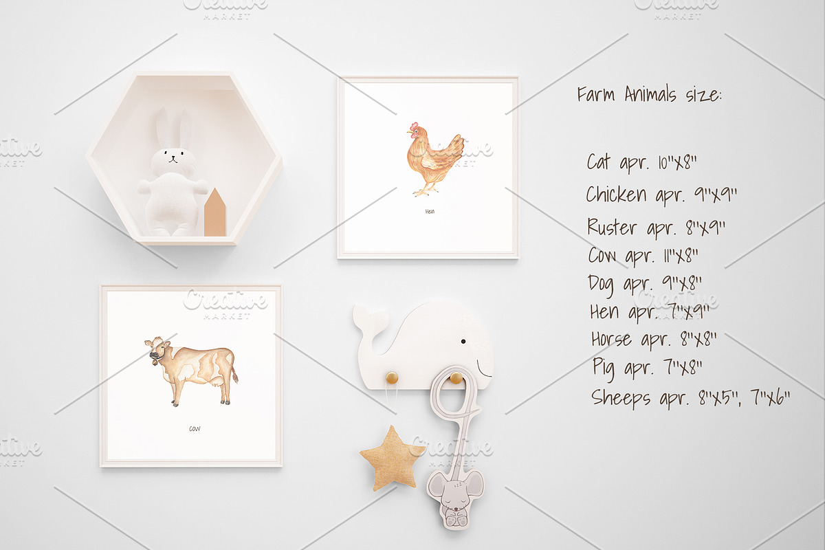 Watercolor Farm life, an Animal Illustration by MayaNavits (Photo 2 of 10)
