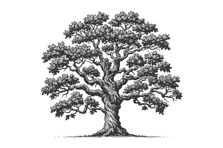 Oak Tree with Expansive Roots, an Object Illustration by AlexArt