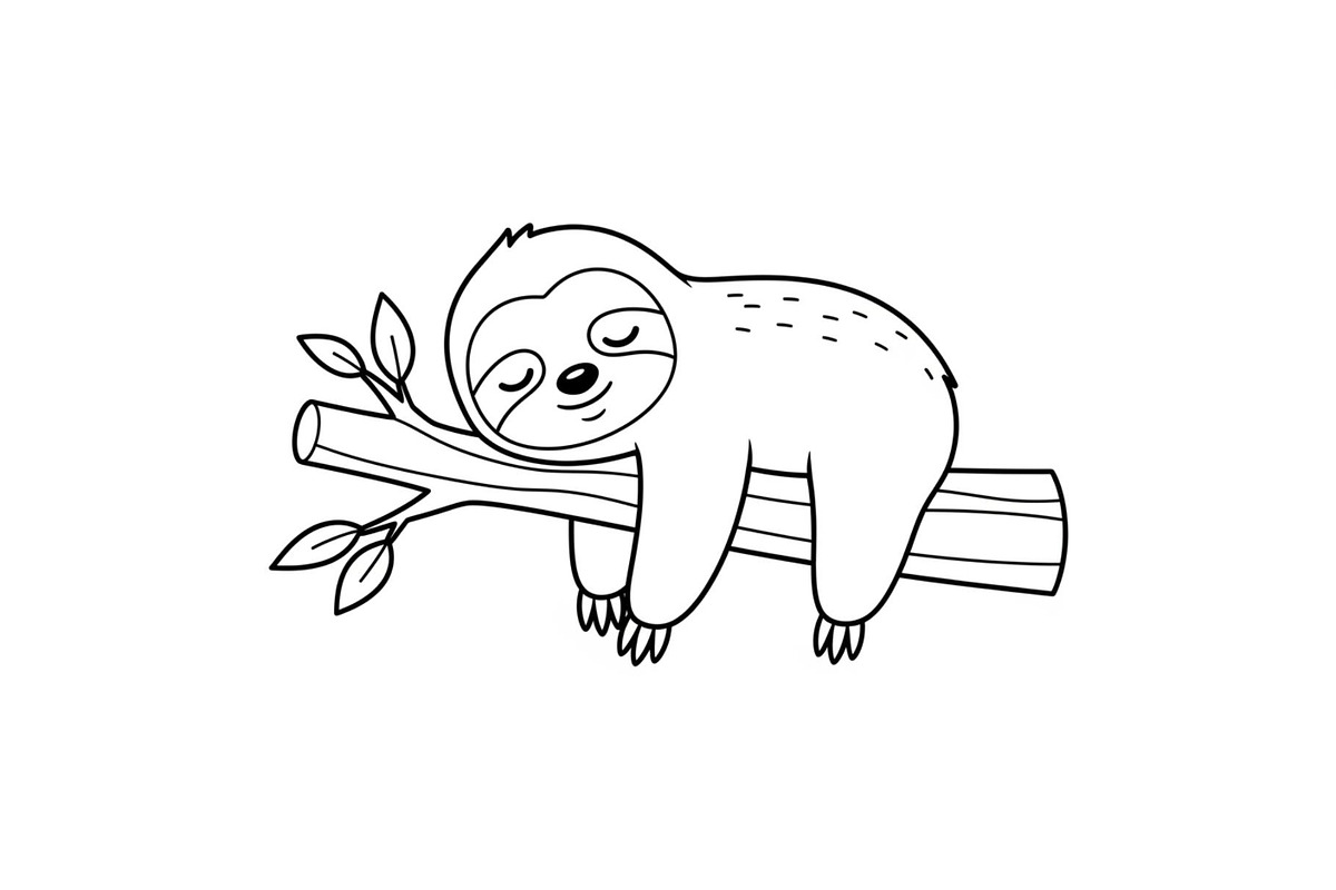 Cute Sloth Line Art Bundle, an Illustration by musafir_fashion (Photo 2 of 51)