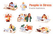 Busy people in stress at work set, a Person Illustration by Good Studio (Thumbnail 1 of 8)
