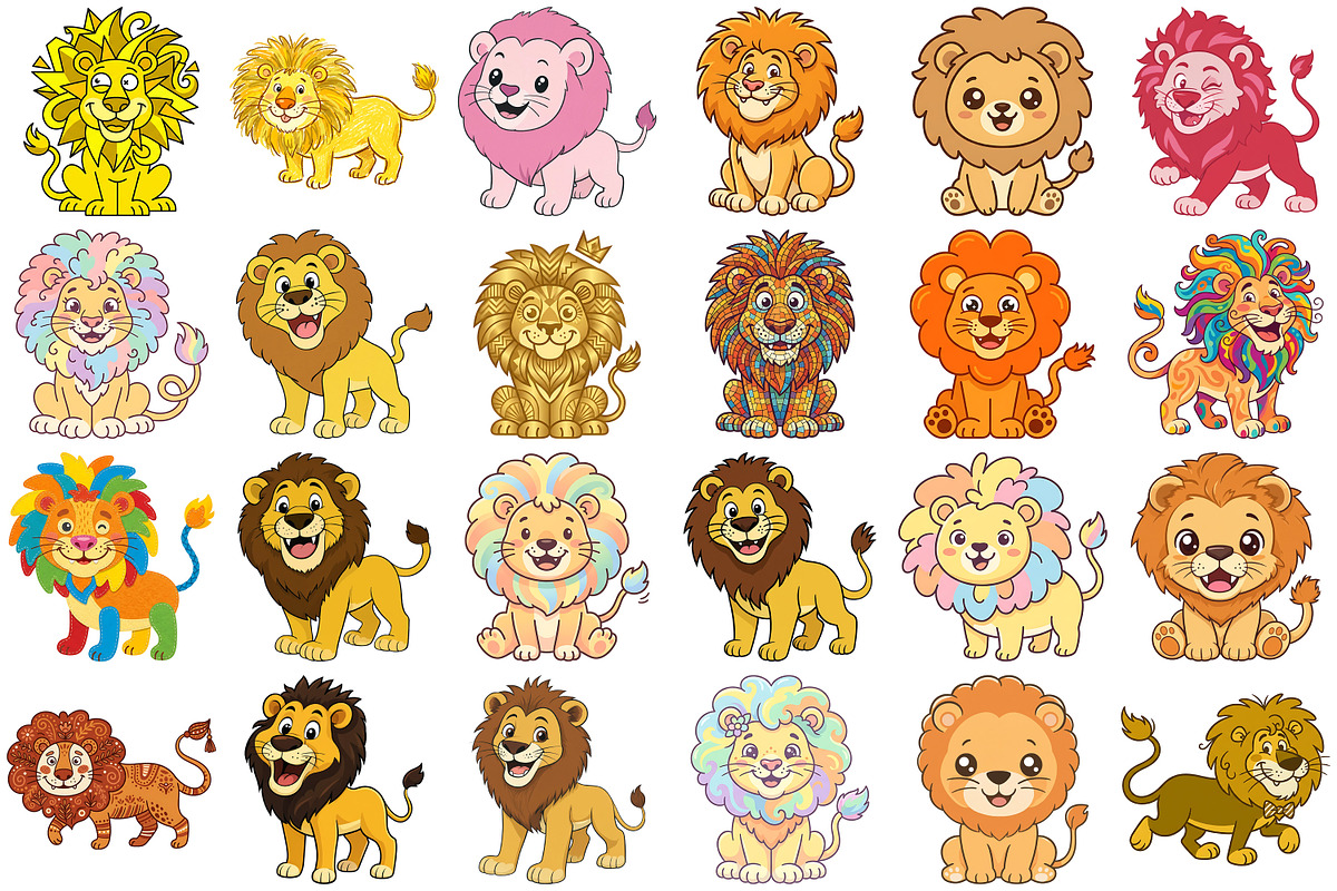 Funny Lion Clipart, an Animal Illustration by Forhadx5 (Photo 4 of 6)