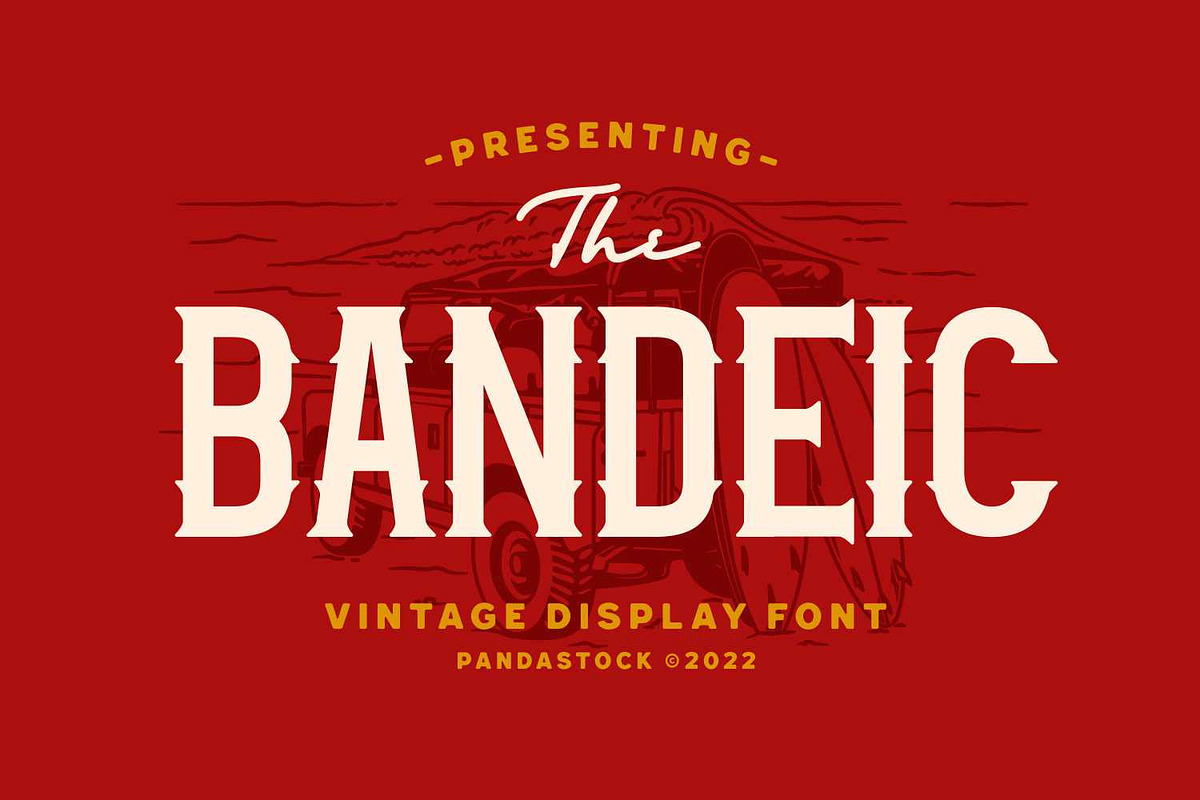 Bandeic - Vintage Serif Typeface, a Blackletter Font by Imoodev (Photo 1 of 5)