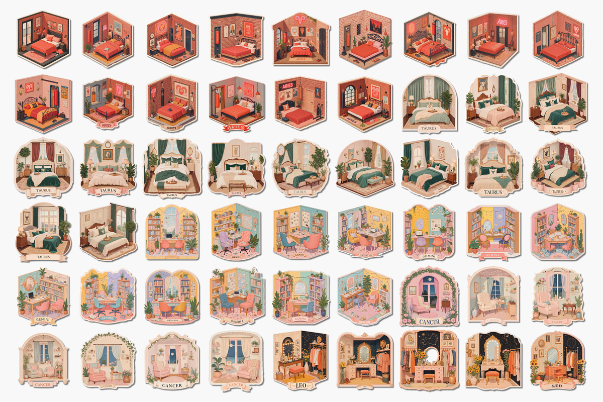Astro Abode Zodiac Room Clipart, an Object Graphic by Jakayla Digital Co (Photo 5 of 30)