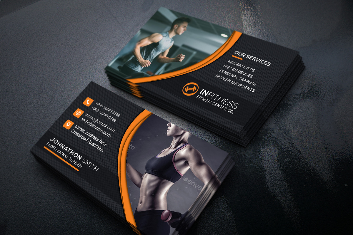 Fitness Business Card, a Business Card Template by Creative_Arts (Photo 1 of 4)