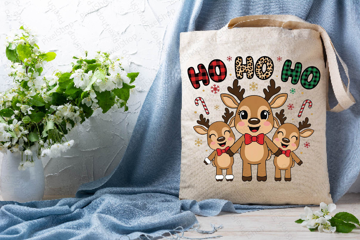 Ho Ho Ho Reindeer Christmas PNG, an Illustration by DreamPrint404 (Photo 2 of 7)
